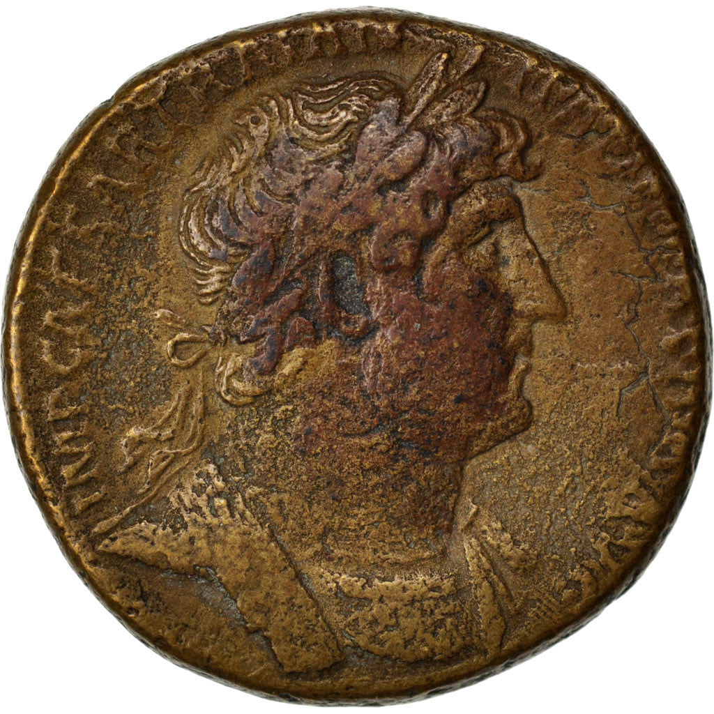 Hadrian, Sestertius, Roma, VF(30-35), Copper, Cohen #1465, 25.70