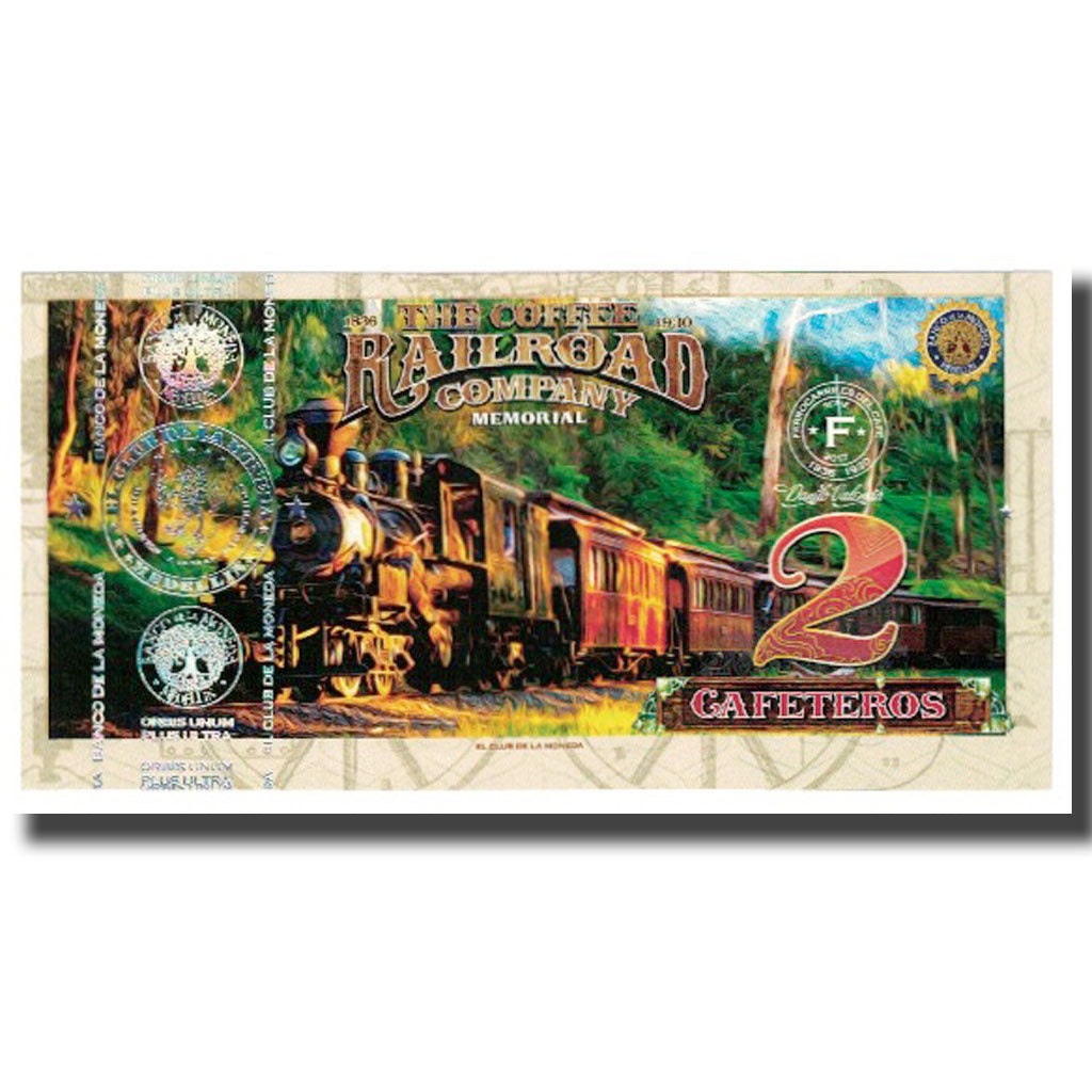 Nota, Colômbia, Tourist Banknote, 2 CAFETEROS THE COFFE RAILROAD COMPANY