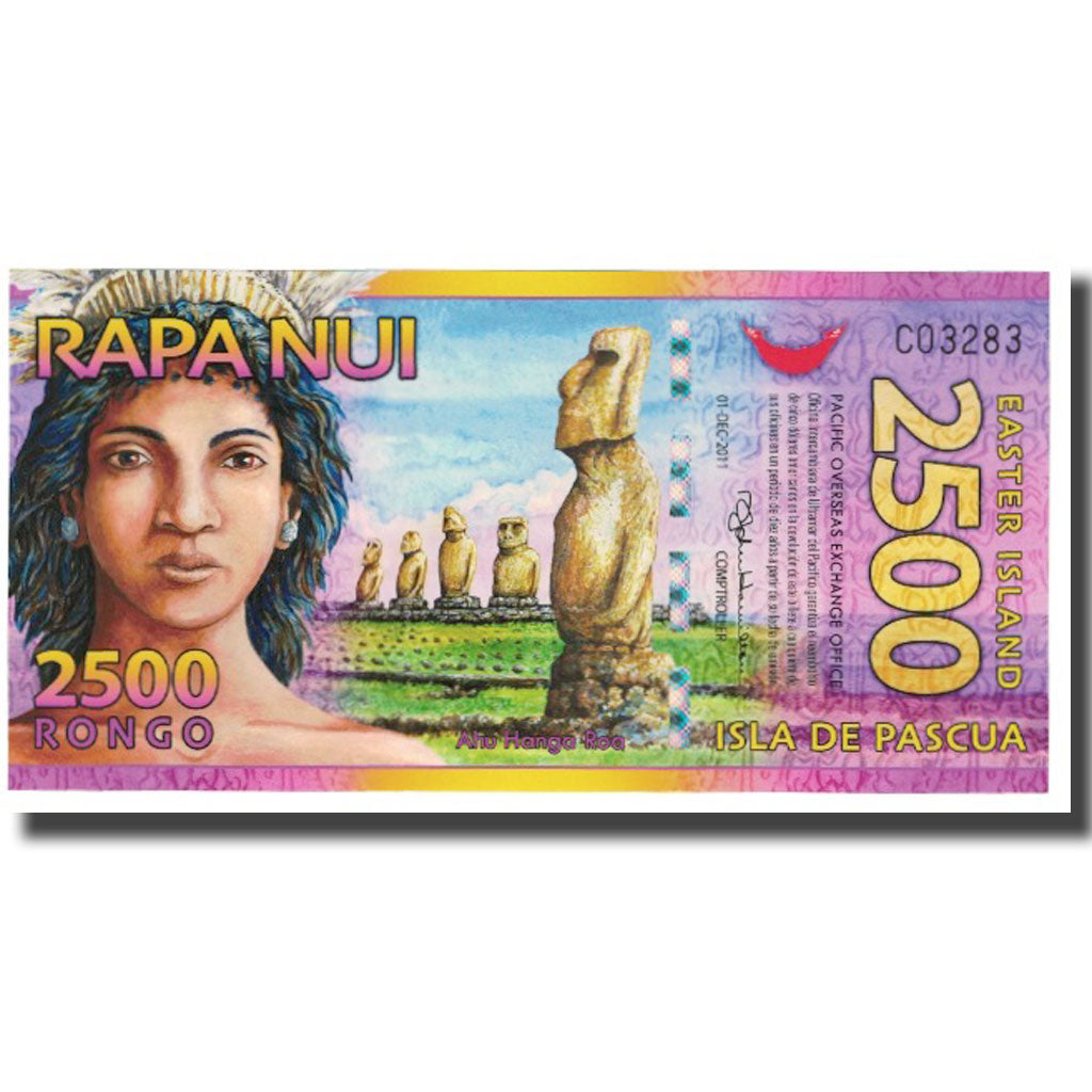 Banknote, Chile, Tourist Banknote, 2500 RONGO ISLA DE PASCUA, UNC(65-70)