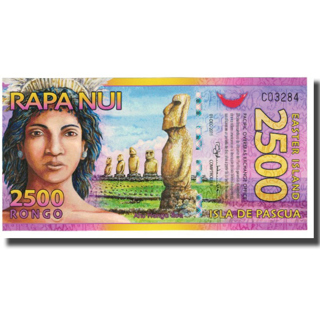 Banknote, Chile, Tourist Banknote, 2500 RONGO ISLA DE PASCUA, UNC(65-70)
