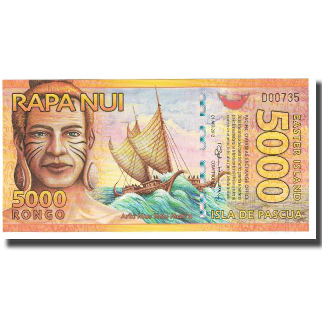 Banknote, Chile, Tourist Banknote, 5000 RONGO ISLA DE PASCUA, UNC(65-70)