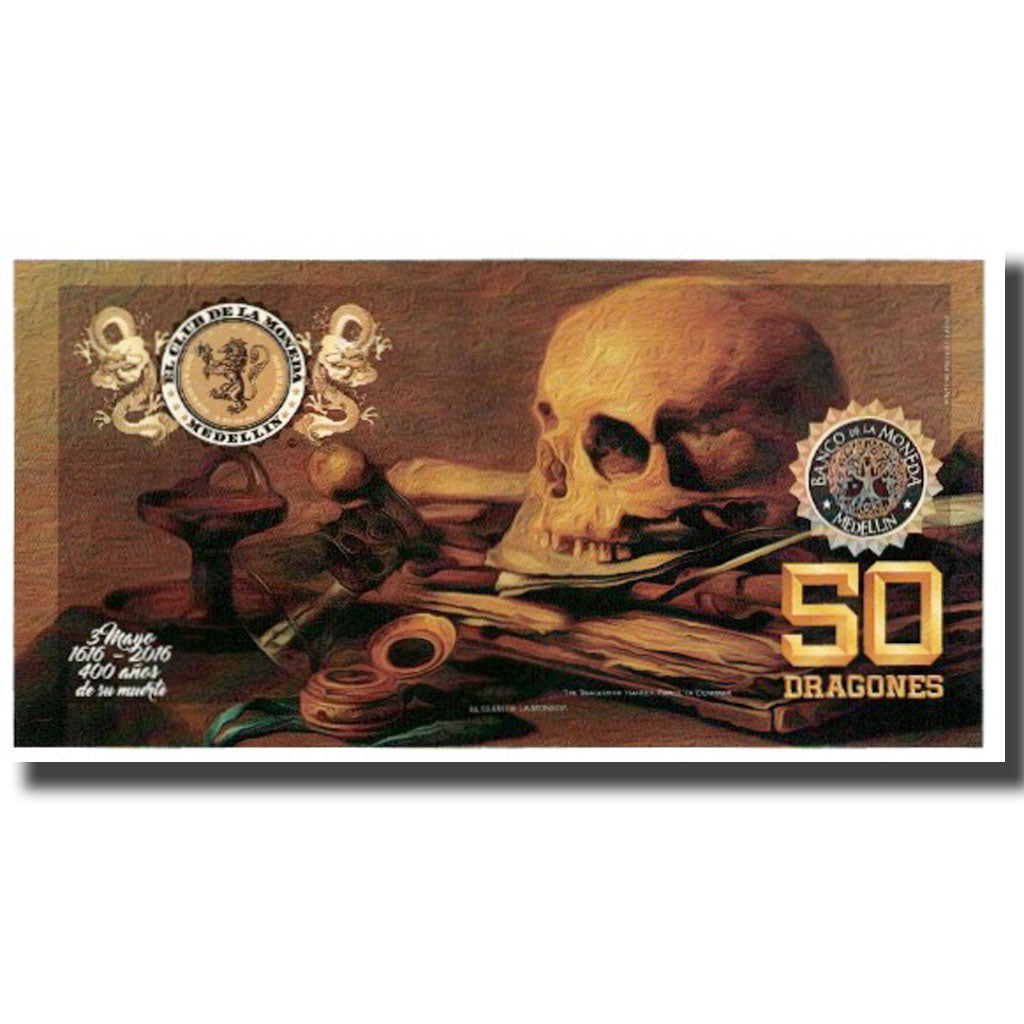 Geldschein, Kolumbien, Tourist Banknote, 50 DRAGONES EL CLUB DE LA MONEDA