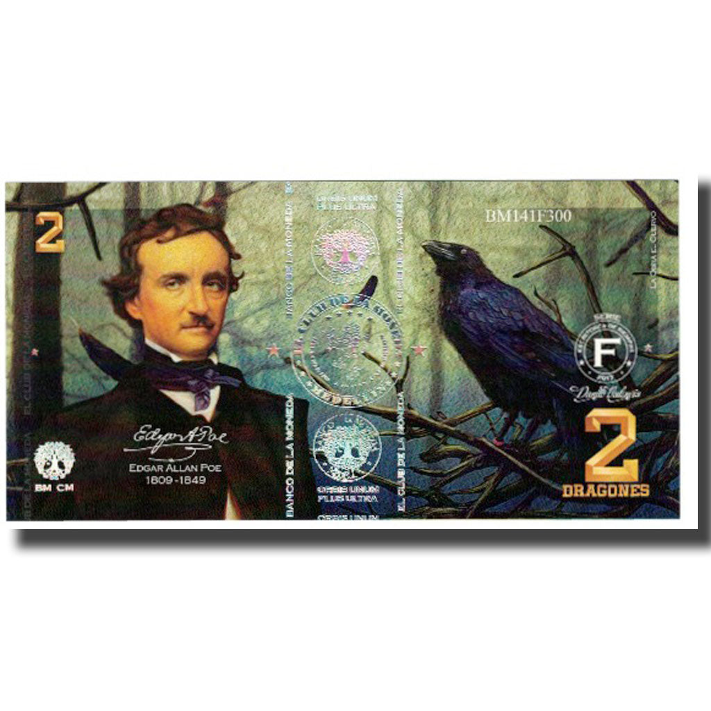 Billete, Tourist Banknote, Colombia, 2 DRAGONES EL CLUB DE LA MONEDA MEDELLIN