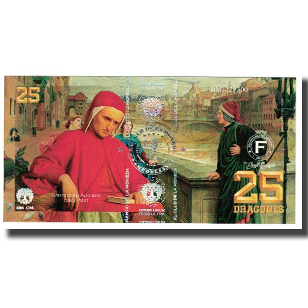 Nota, Colômbia, Tourist Banknote, 25 DRAGONES EL CLUB DE LA MONEDA MEDELLIN