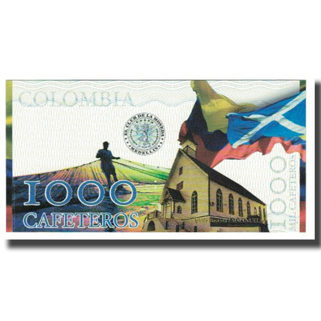 Geldschein, Kolumbien, Tourist Banknote, 1000 CAFETEROS EL CLUB DE LA MONEDA