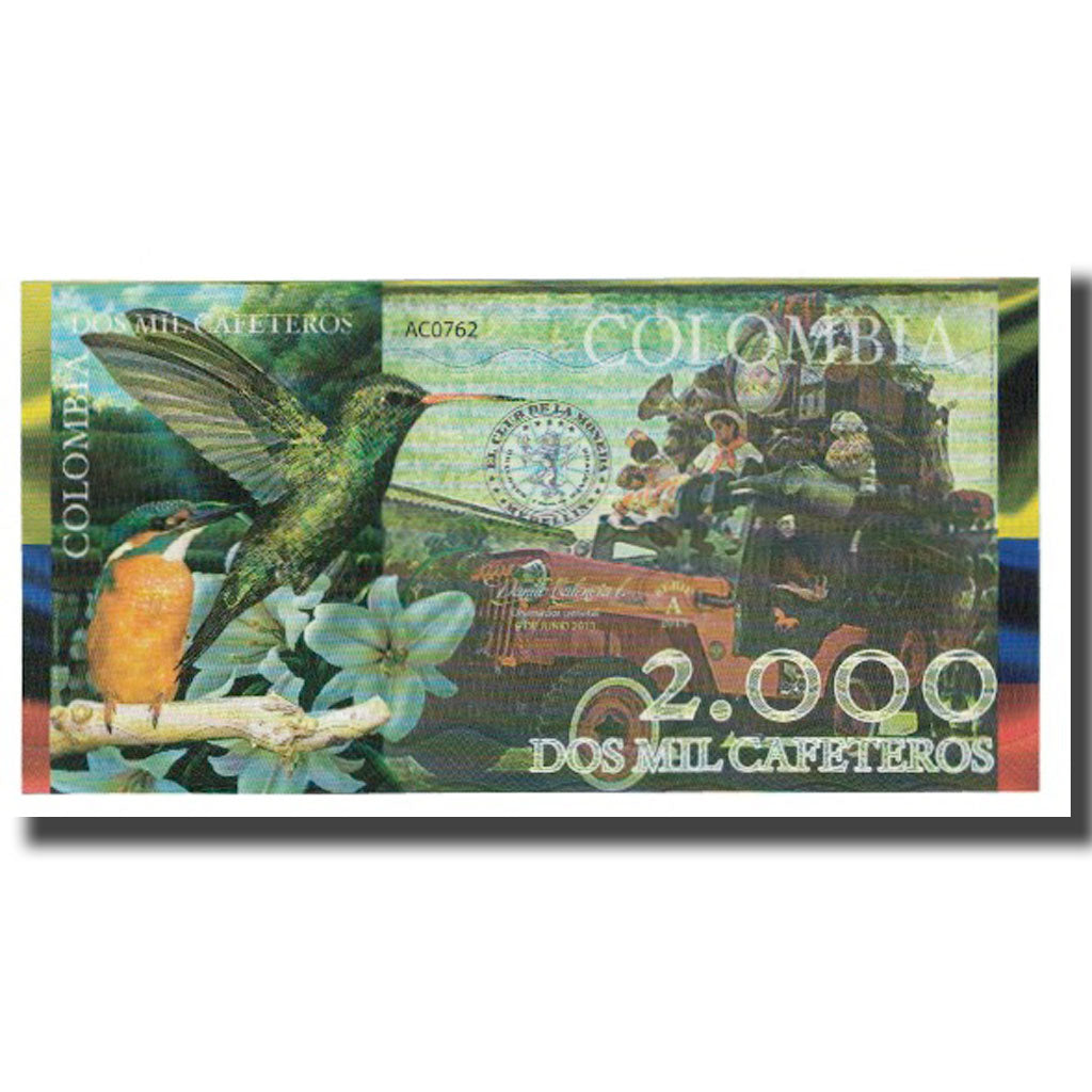 Banknote, Colombia, Tourist Banknote, 2000 CAFETEROS EL CLUB DE LA MONEDA