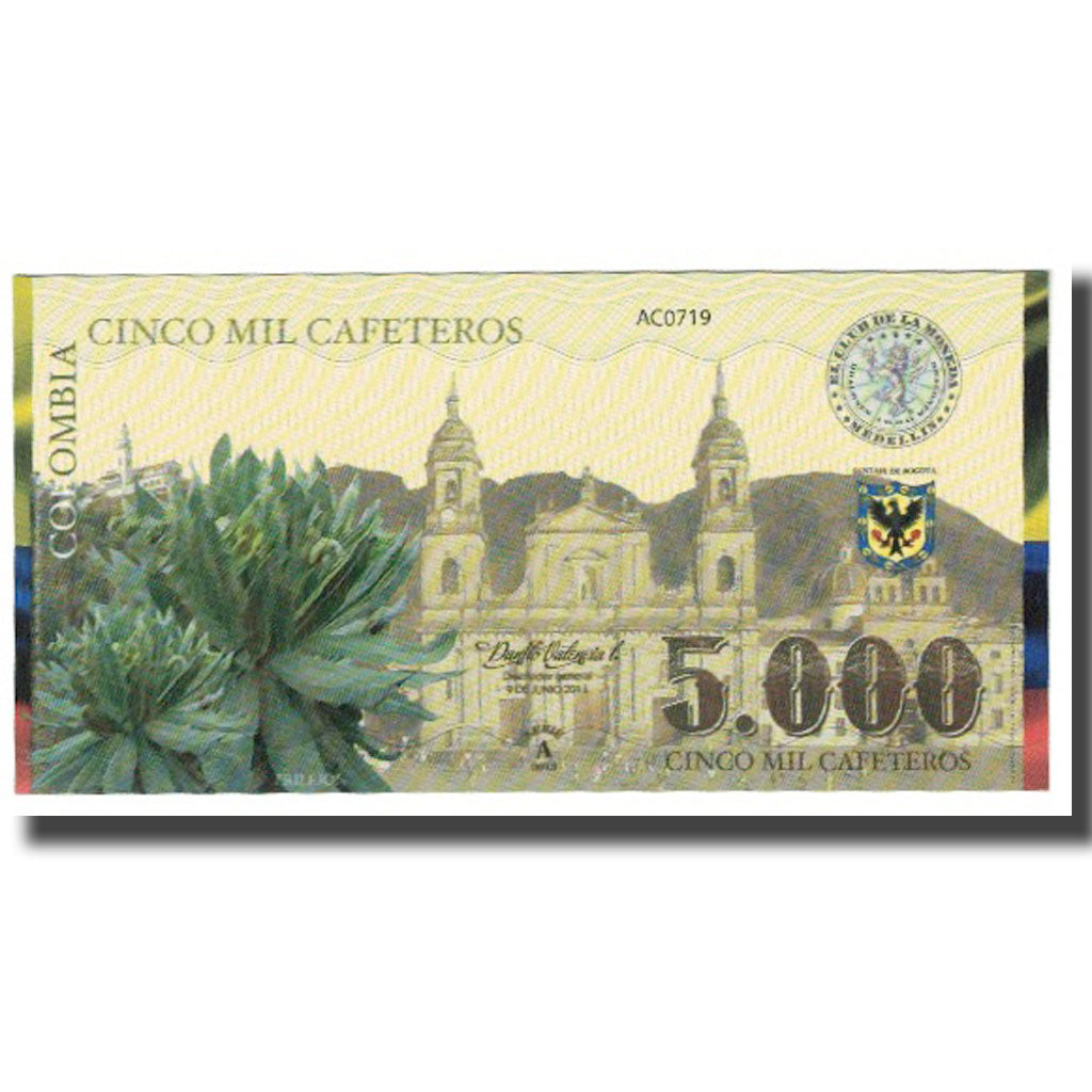 Biljet, Colombia, Tourist Banknote, 2013, 2013-06-09, 5000 CAFETEROS EL CLUB DE