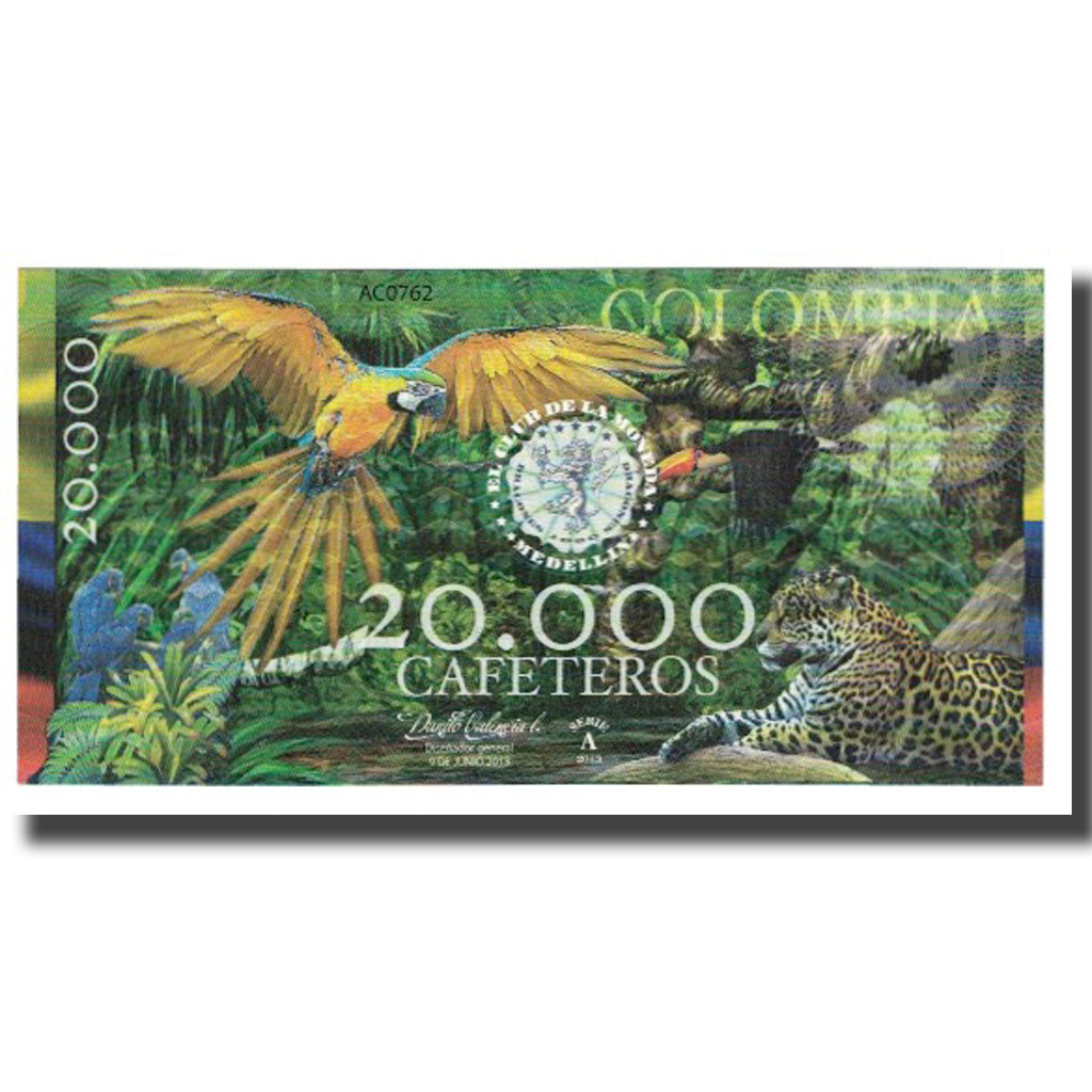 Biljet, Colombia, Tourist Banknote, 2013, 2013-06-09, 20000 CAFETEROS EL CLUB DE