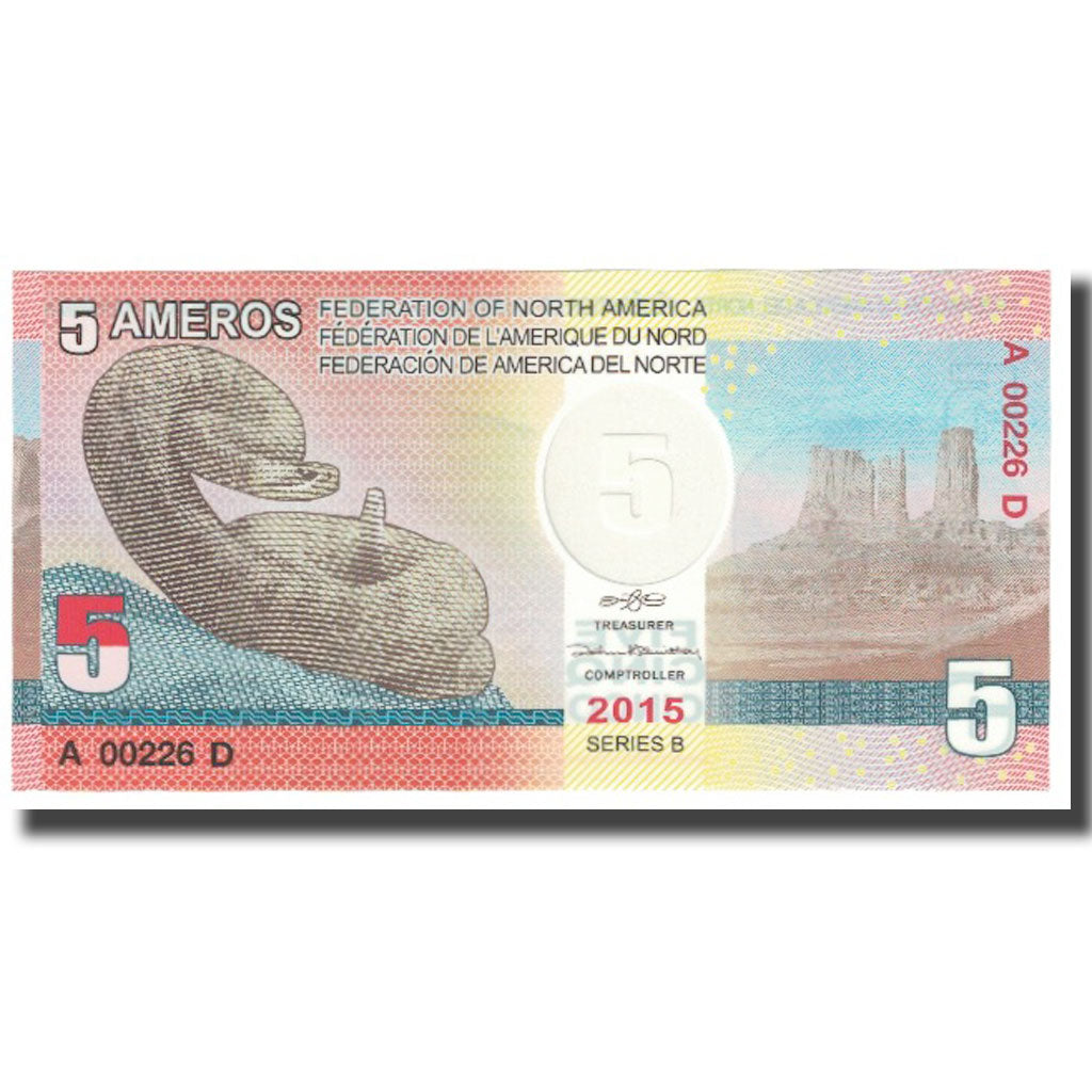 Geldschein, Vereinigte Staaten, Tourist Banknote, 2015, 5 AMEROS FEDERATION OF