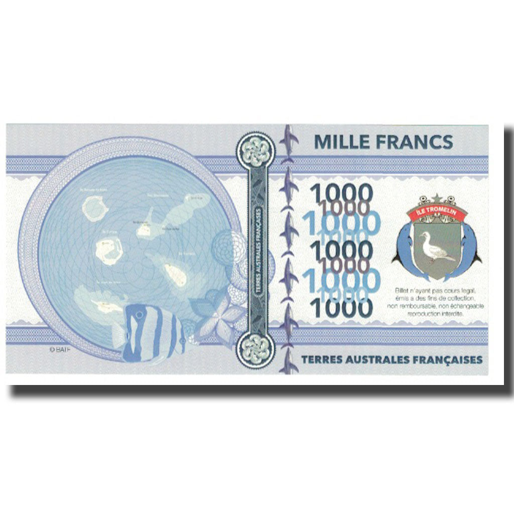 Francia, 1000 Francs, 2018, TERRES AUSTRALES FRANÇAISES ILE TROMELIN, UNC