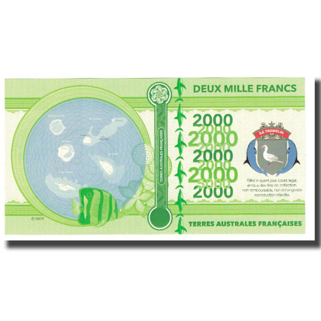 France, 2000 Francs, 2018, TERRES AUSTRALES FRANÇAISES ILE TROMELIN, UNC(65-70)