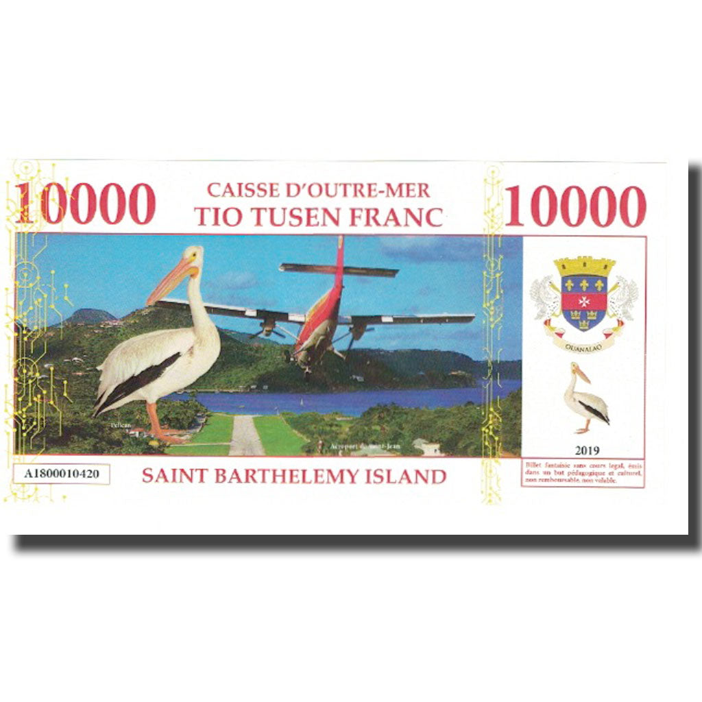 France, 10000 Francs, 2019, CAISSE D'OUTRE MER ILE DE SAINT BARTHELEMY