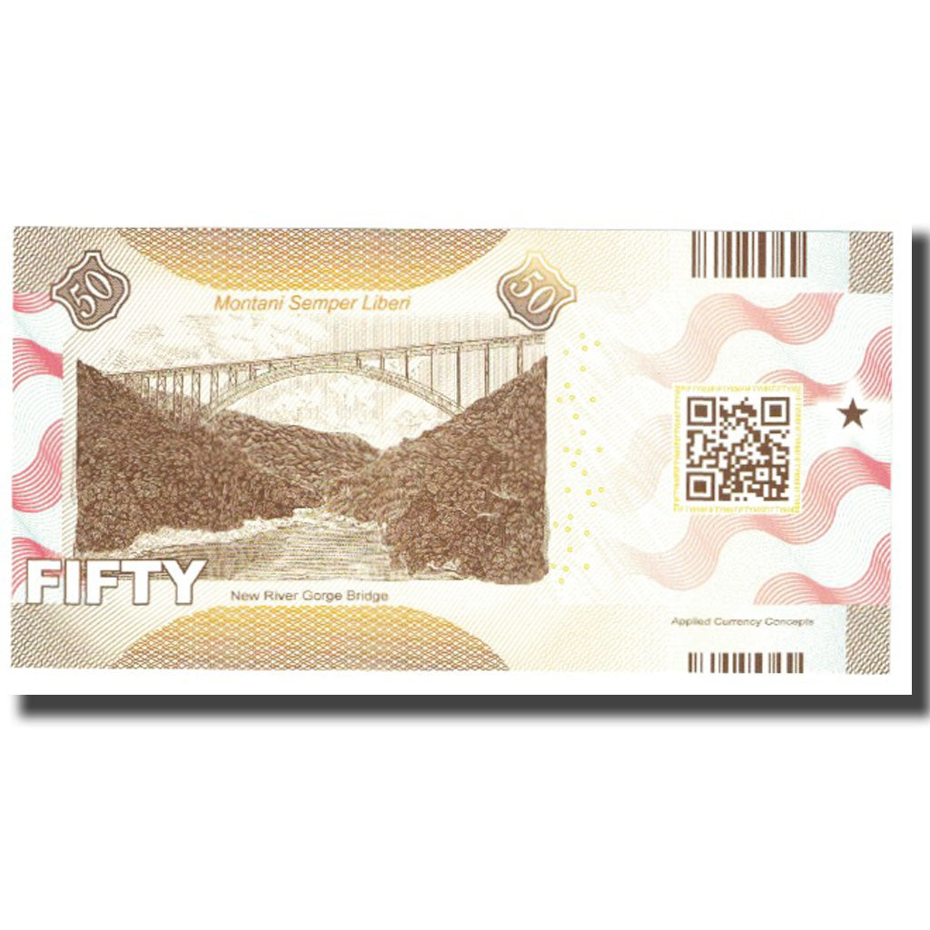 Billet, États-Unis, 50 Dollars, WEST VIRGINIA, NEUF