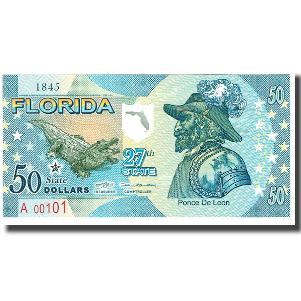 Geldschein, Vereinigte Staaten, 50 Dollars, FLORIDA, UNZ
