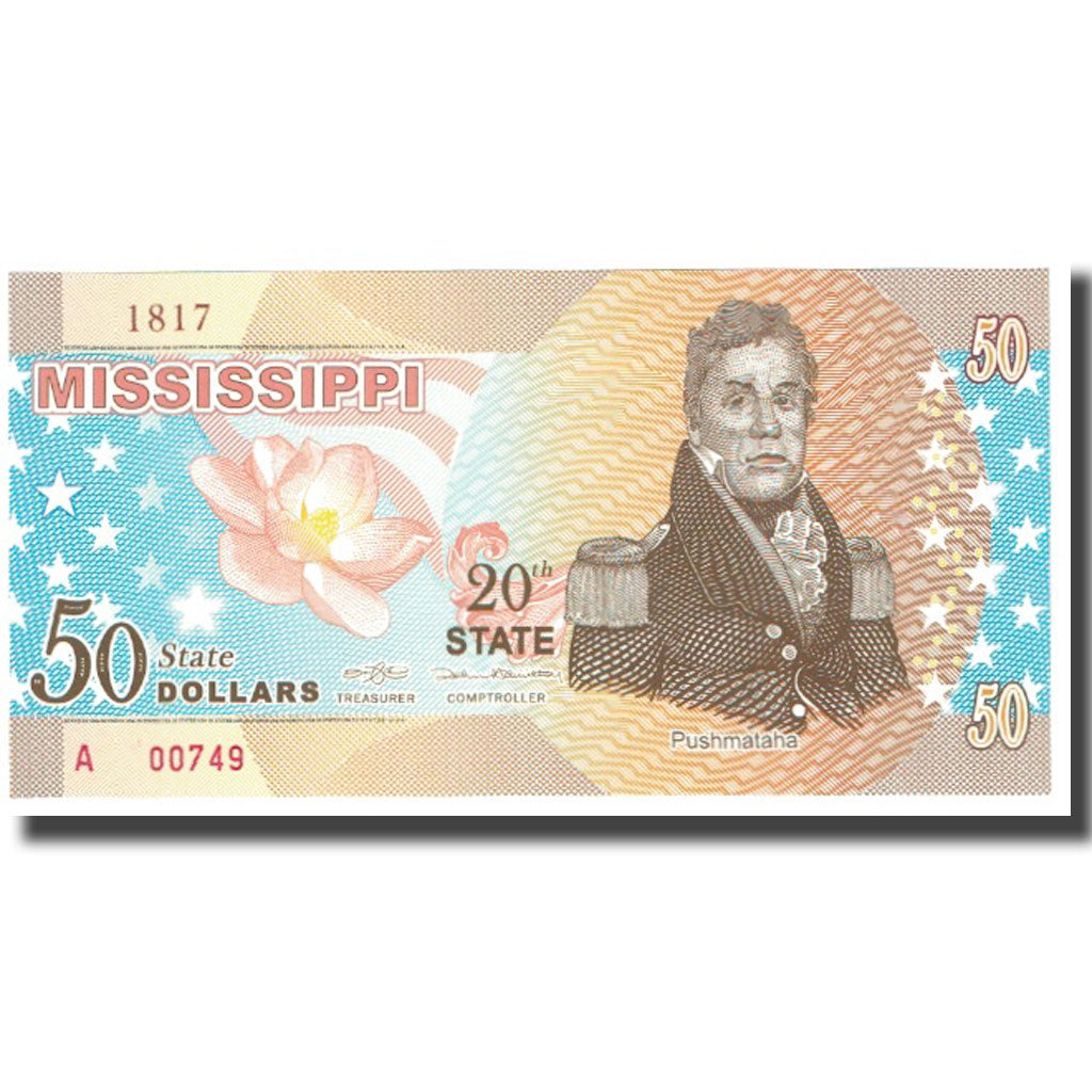 Billet, États-Unis, 50 Dollars, MISSISSIPPI, NEUF