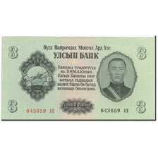 Geldschein, Mongolei, 3 Tugrik, 1955, KM:29, UNZ