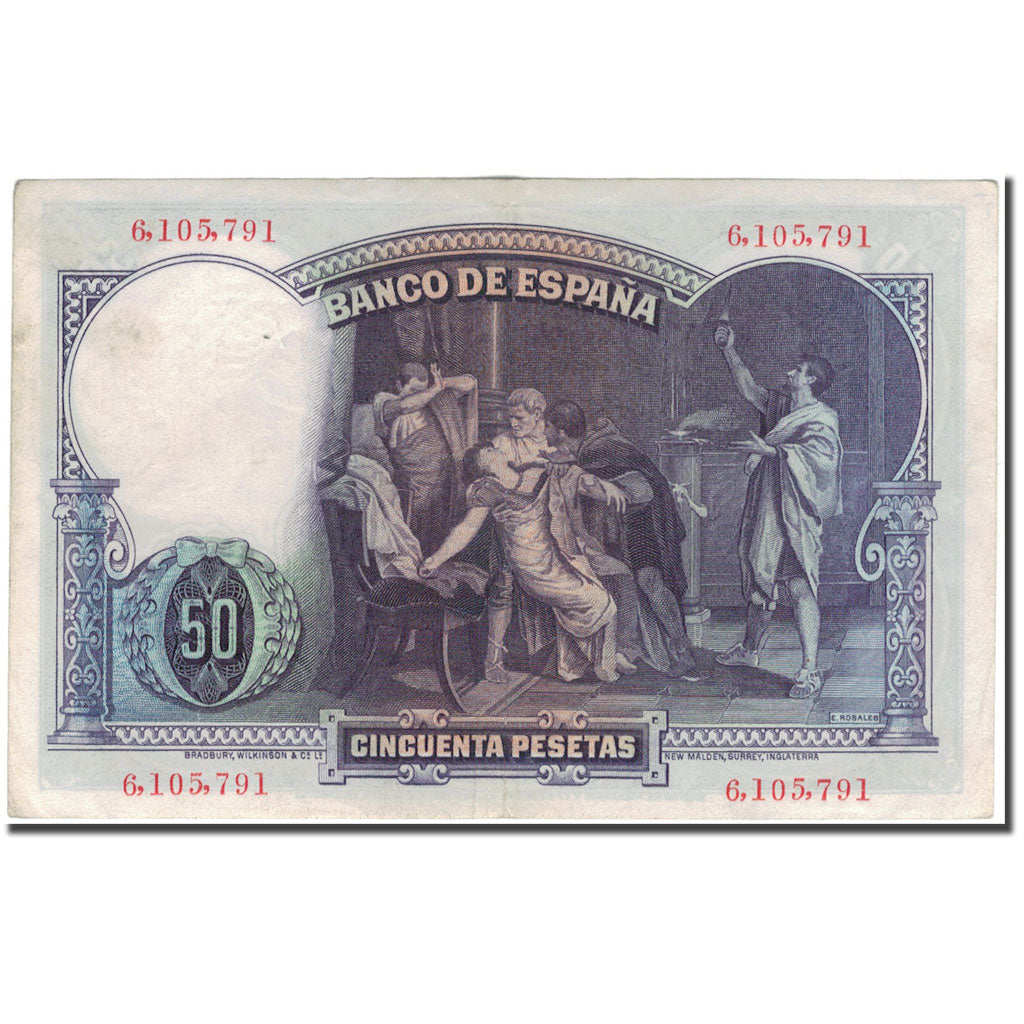 Banconote, Spagna, 50 Pesetas, 1931, 1931-04-25, KM:82, BB+