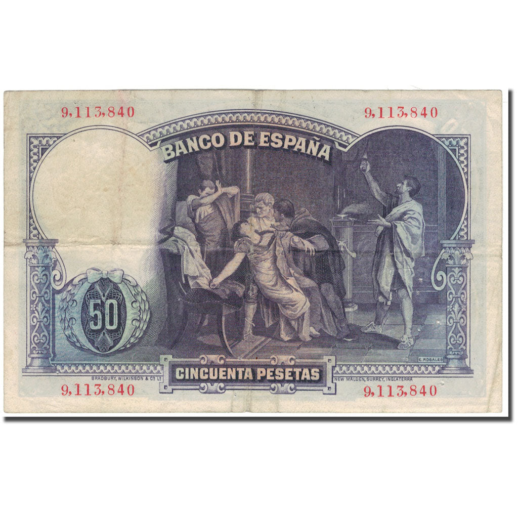 Banknote, Spain, 50 Pesetas, 1931, 1931-04-25, KM:82, VF(20-25)