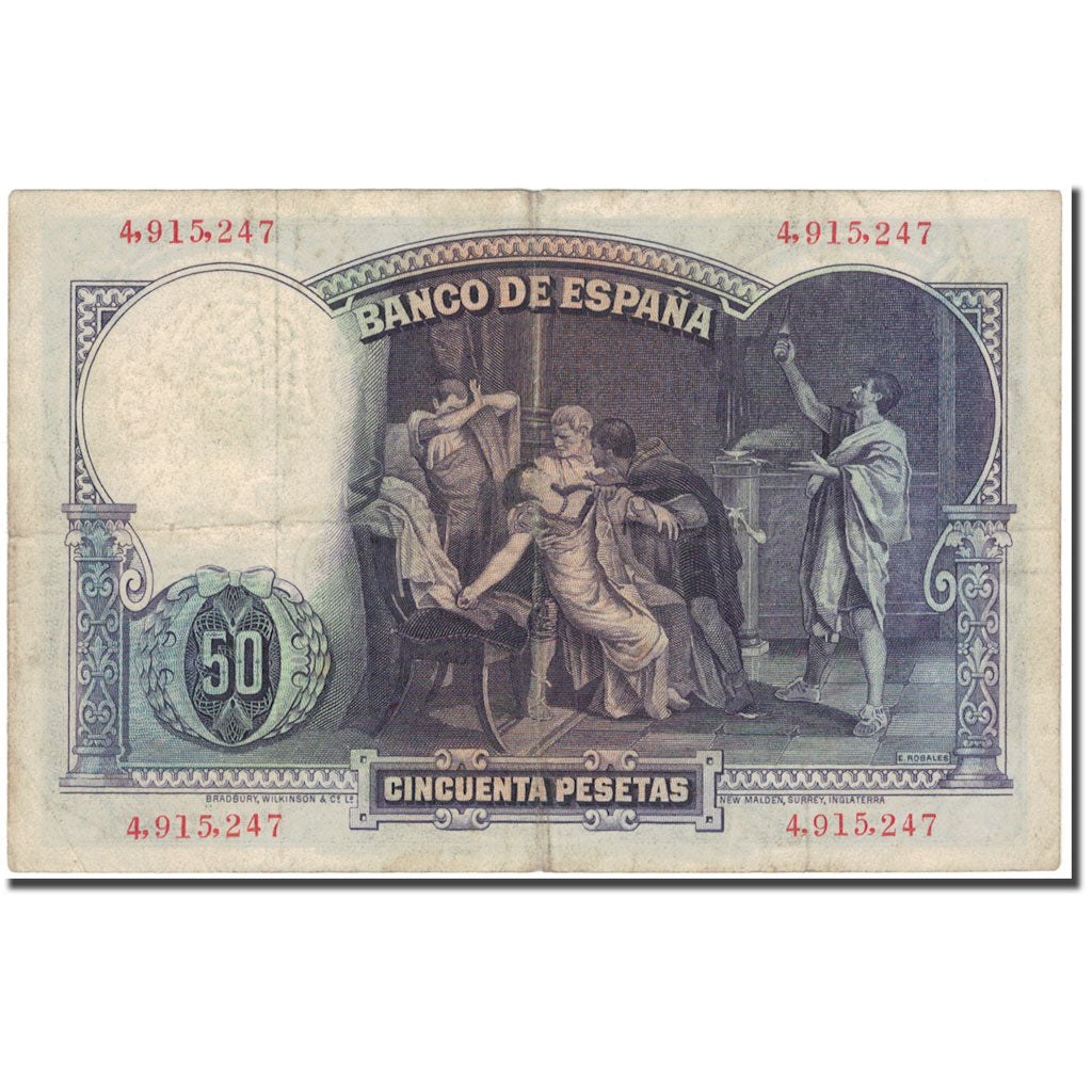 Banknote, Spain, 50 Pesetas, 1931, 1931-04-25, KM:82, VF(20-25)