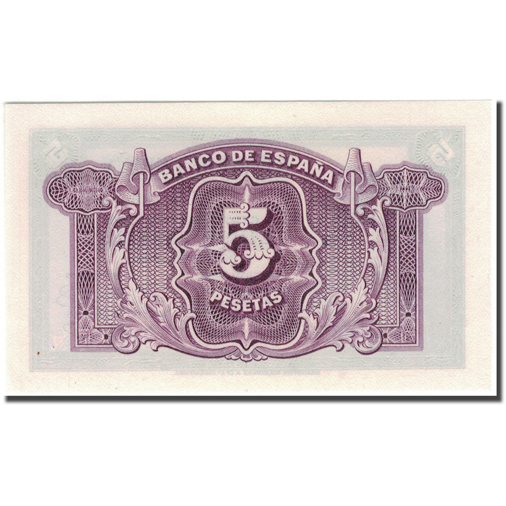 Banknote, Spain, 5 Pesetas, 1935, KM:85a, UNC(65-70)