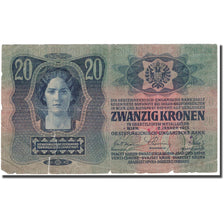 Banknote, Austria, 20 Kronen, 1913, 1913-01-02, KM:13, G(4-6)