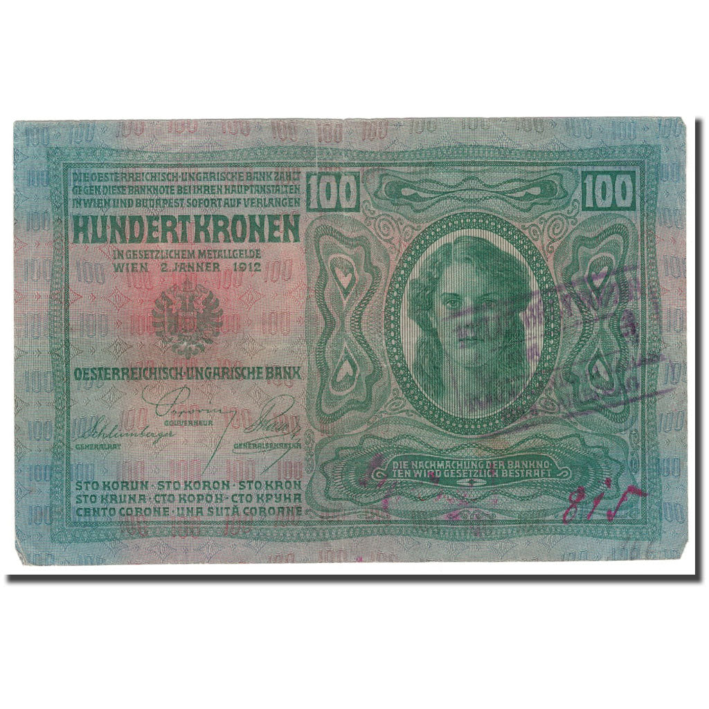 Banknote, Austria, 100 Kronen, 1912, 1912-01-02, KM:12, VF(20-25)