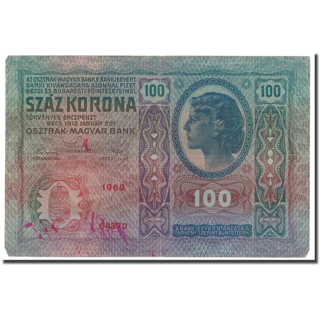 Banknote, Austria, 100 Kronen, 1912, 1912-01-02, KM:12, VF(20-25)