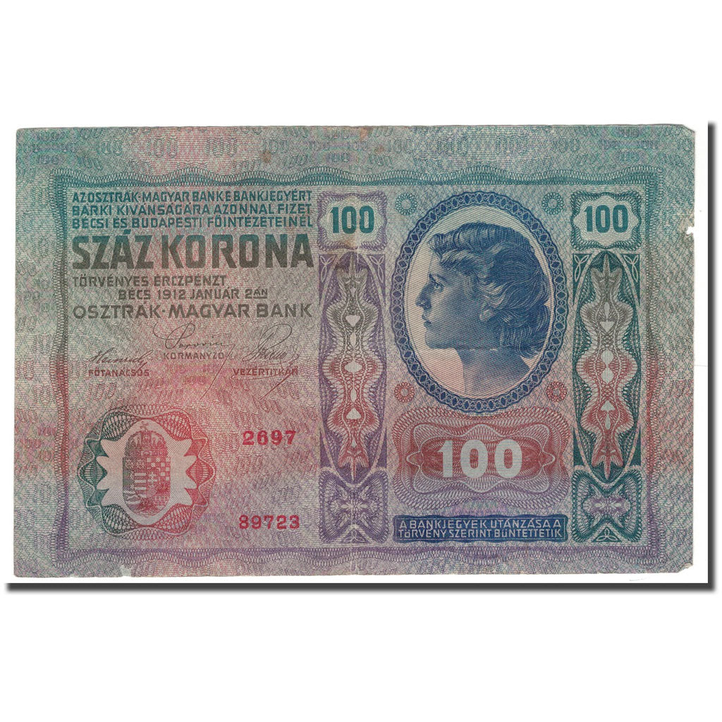 Banknote, Austria, 100 Kronen, 1912, 1912-01-02, KM:56, VF(20-25)