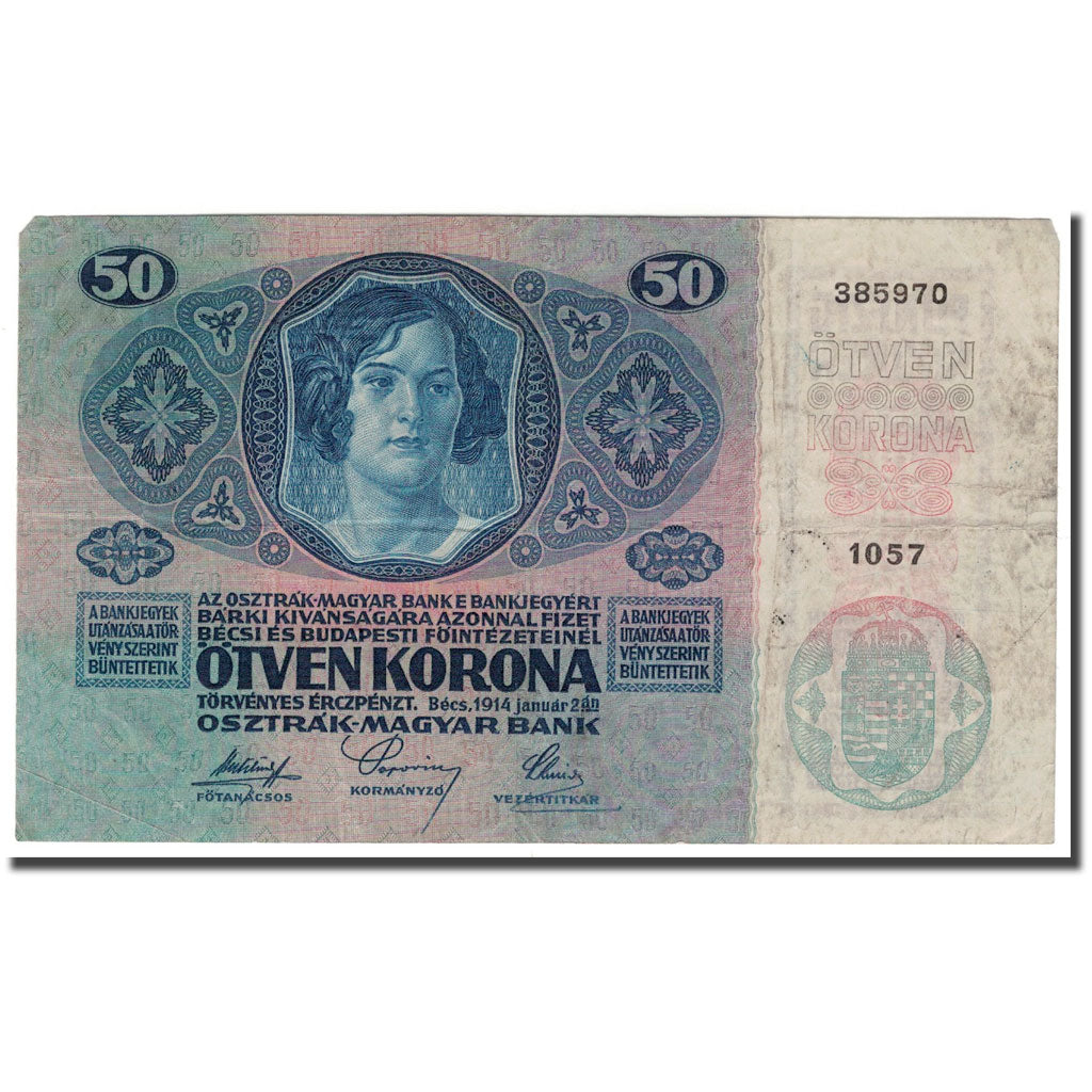 Banknote, Austria, 50 Kronen, 1914, 1914-01-02, KM:54a, VF(30-35)