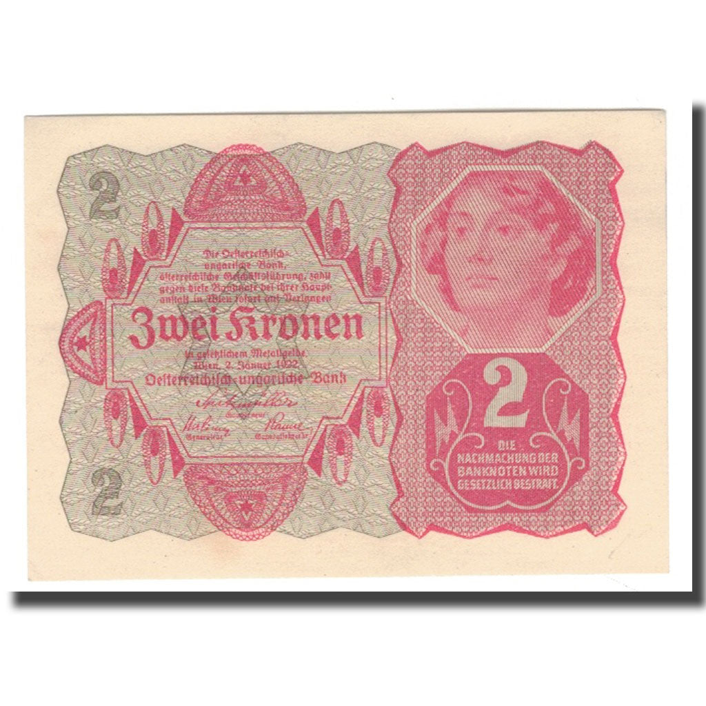 Biljet, Oostenrijk, 2 Kronen, 1922, 1922-01-02, KM:74, SPL