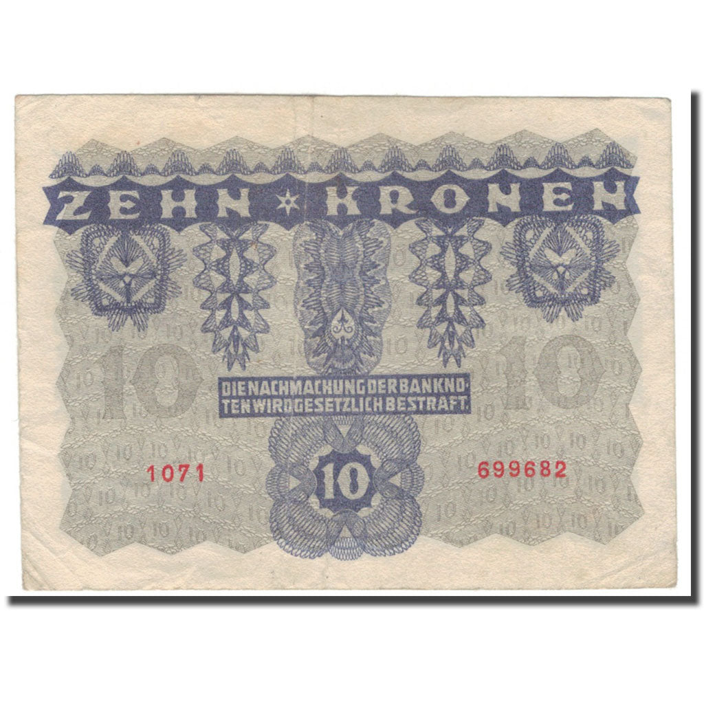 Banknote, Austria, 10 Kronen, 1922, 1922-01-02, KM:75, VF(20-25)