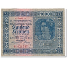 Banknote, Austria, 1000 Kronen, 1922, 1922-01-02, KM:78, EF(40-45)