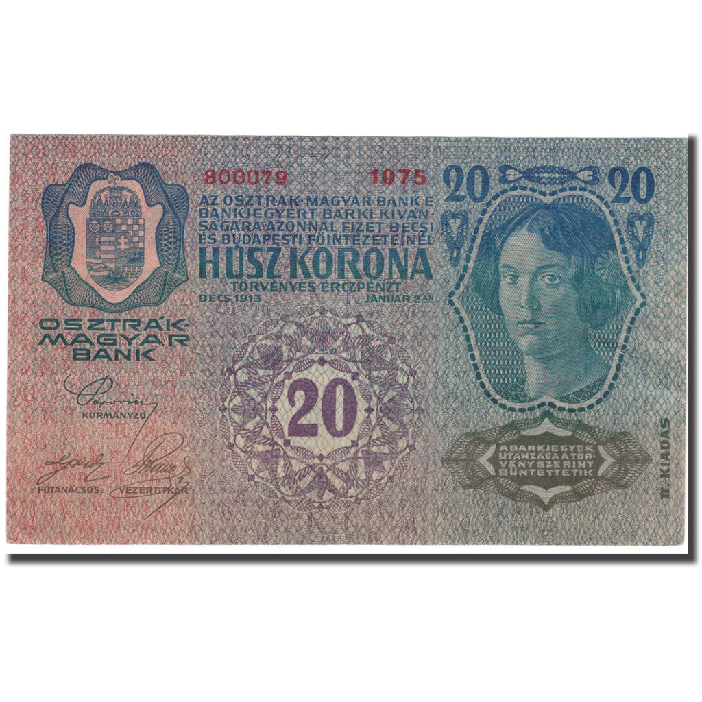 Banknote, Austria, 20 Kronen, 1913, 1913-01-02, KM:14, AU(50-53)
