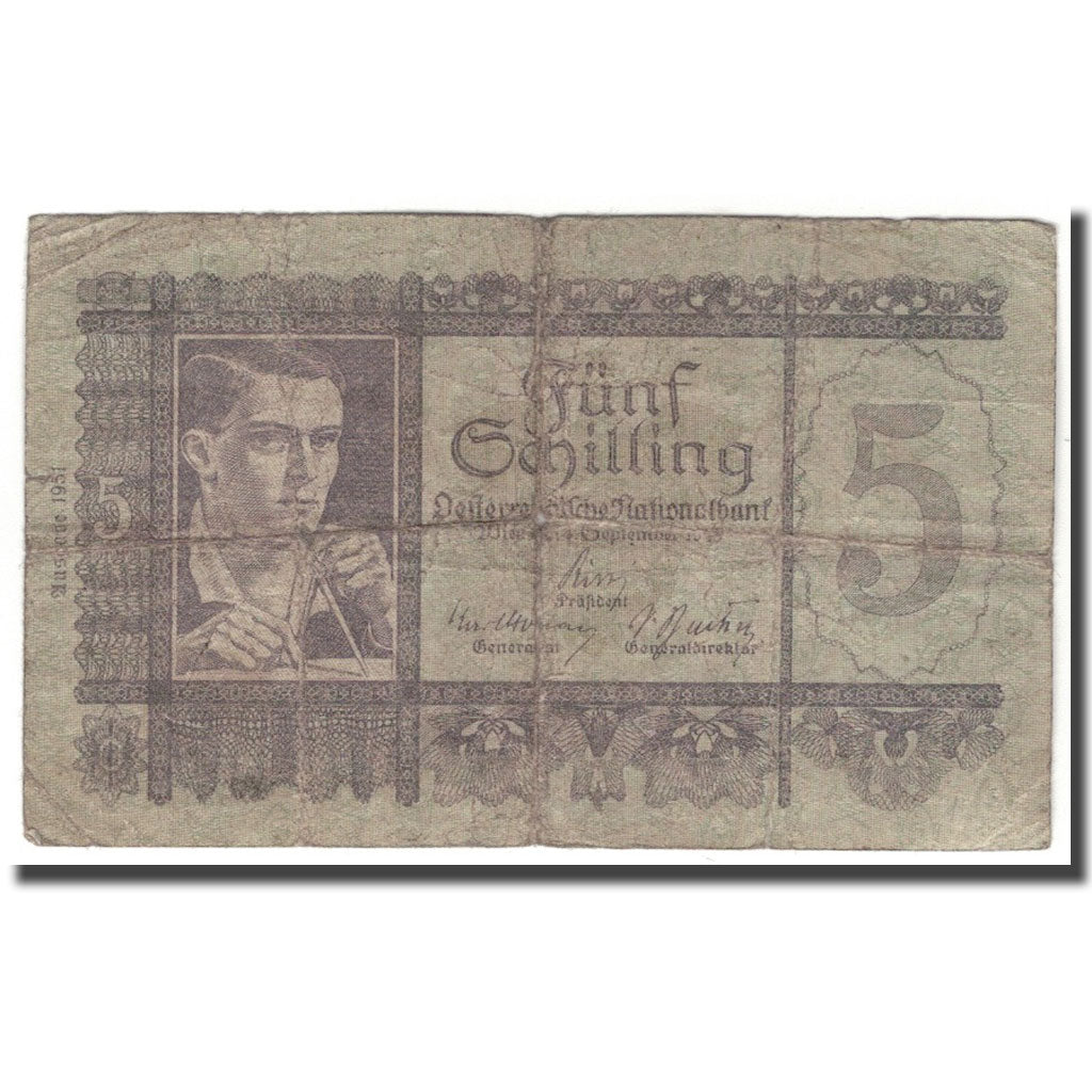 Banknote, Austria, 5 Schilling, 1945, 1945-09-04, KM:126, VG(8-10)