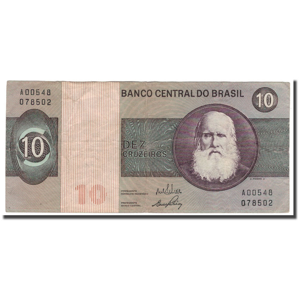 Banknote, Brazil, 10 Cruzeiros, KM:193a, VF(30-35)