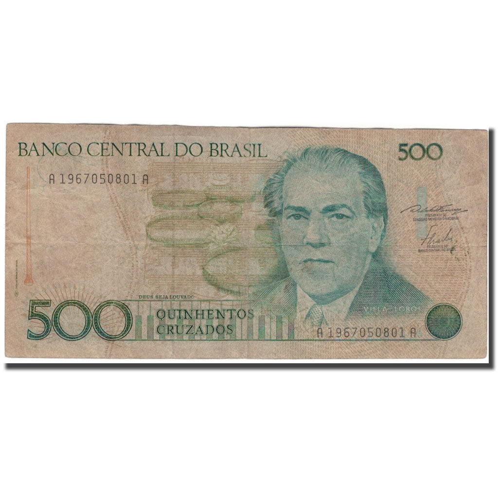 Biljet, Brazilië, 500 Cruzados, KM:212a, TB