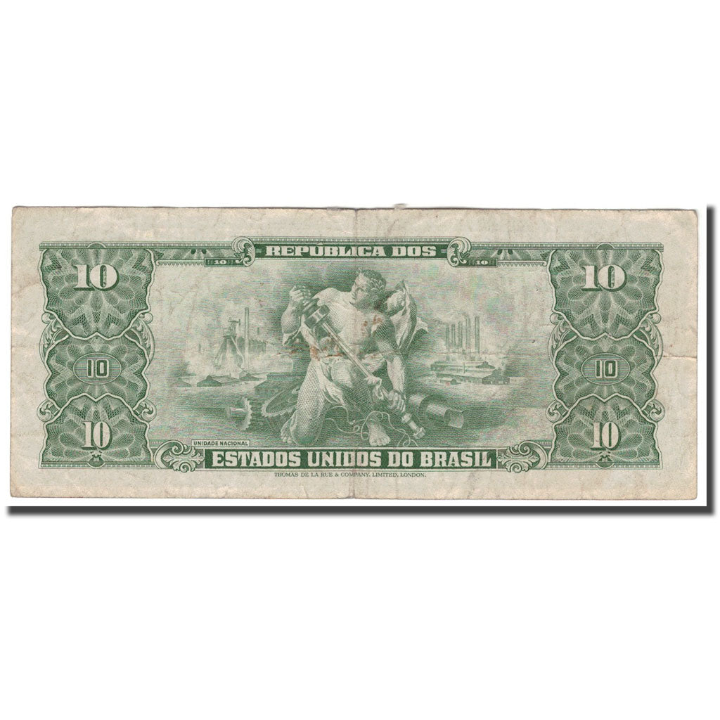 Biljet, Brazilië, 1 Centavo on 10 Cruzeiros, KM:183a, TB