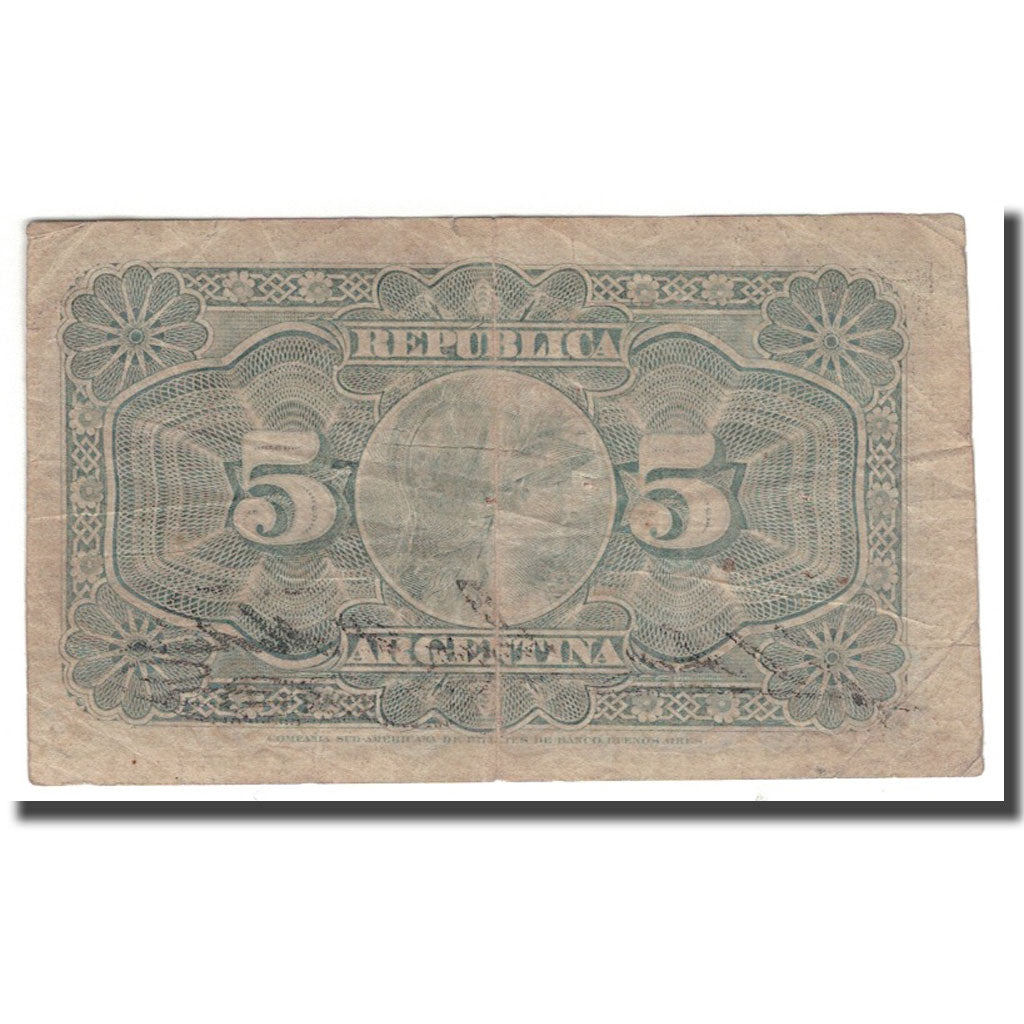 Banknote, Argentina, 5 Centavos, 1891, 1891-11-01, KM:209, VF(30-35)