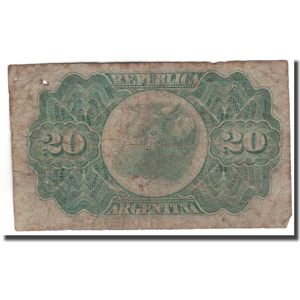 Banknote, Argentina, 20 Centavos, 1891, 1891-11-01, KM:211b, VG(8-10)