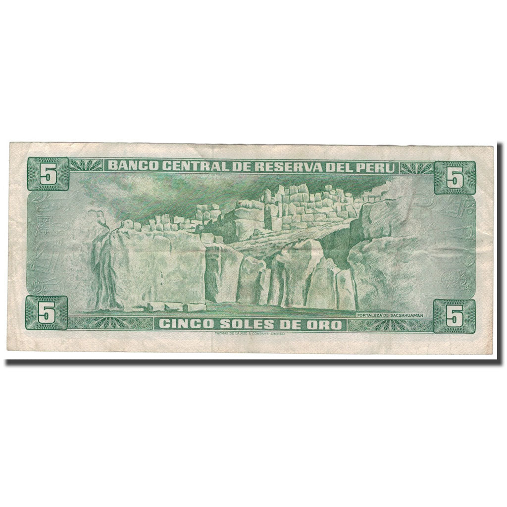 Banknote, Peru, 5 Soles De Oro, 1969, 1969-06-20, KM:99a, VF(30-35)