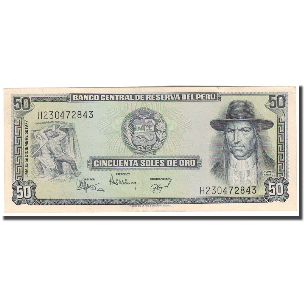 Banknote, Peru, 50 Soles De Oro, 1977, 1977-12-15, KM:113, AU(50-53)