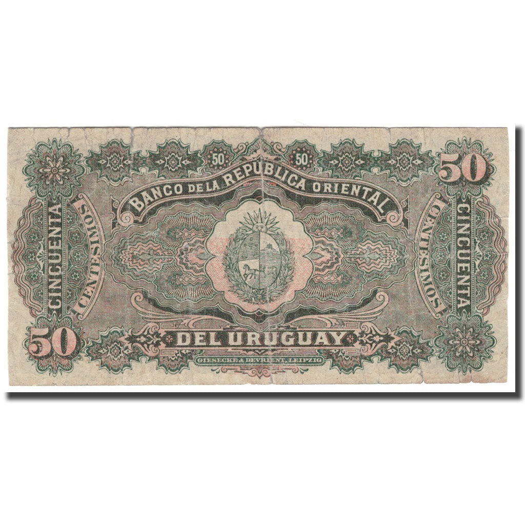 Banknote, Uruguay, 50 Centesimos, 1934, 1934-10-18, KM:20a, F(12-15)