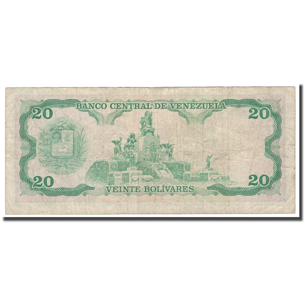 Banknot, Venezuela, 20 Bolivares, 1989, 1989-09-07, KM:63b, VF(20-25)