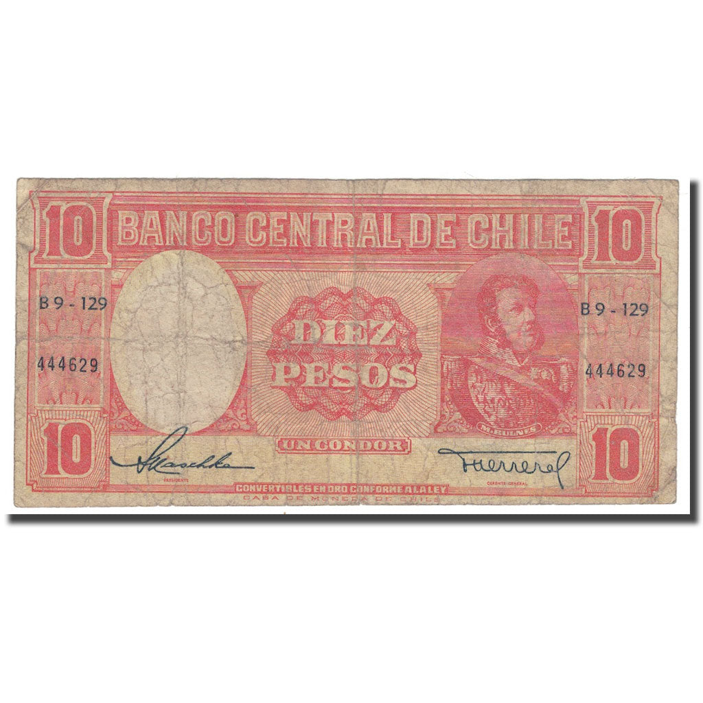 Banknote, Chile, 10 Pesos = 1 Condor, KM:120, F(12-15)