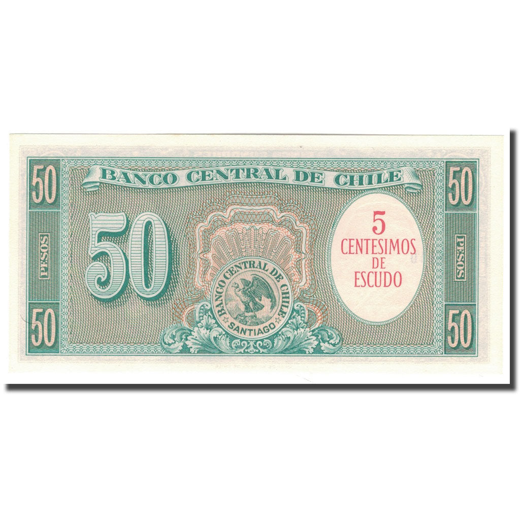 Billet, Chile, 5 Centesimos on 50 Pesos, KM:126b, NEUF