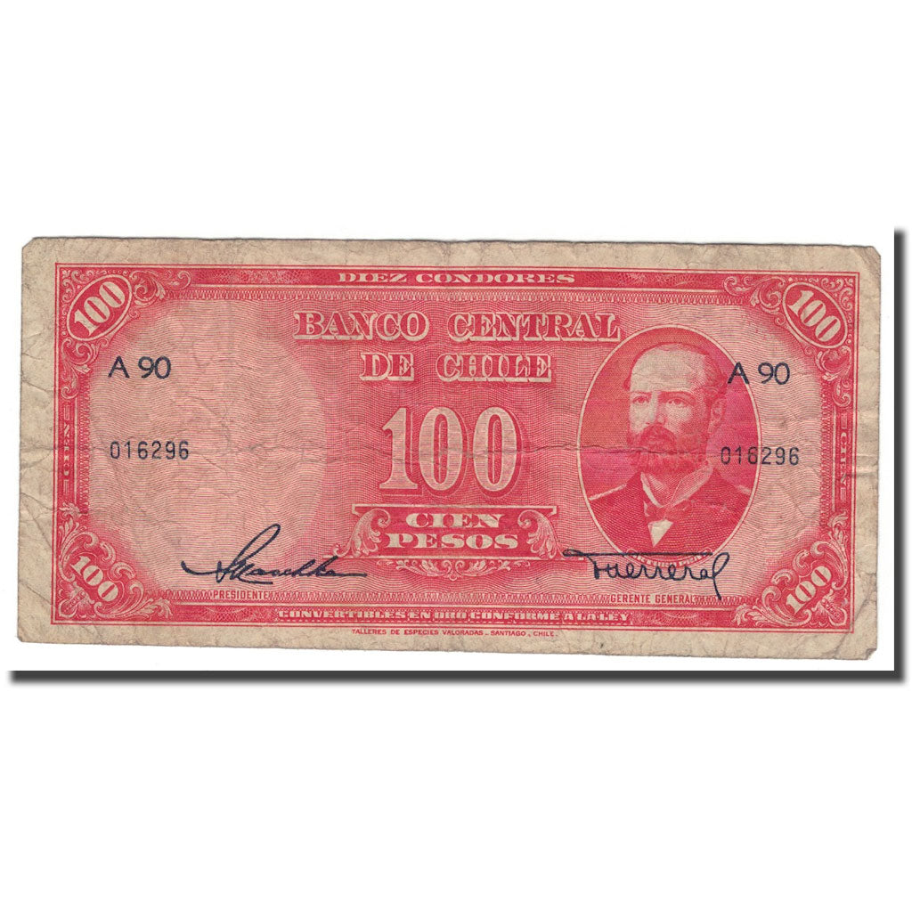 Banknote, Chile, 100 Pesos = 10 Condores, KM:113, F(12-15)