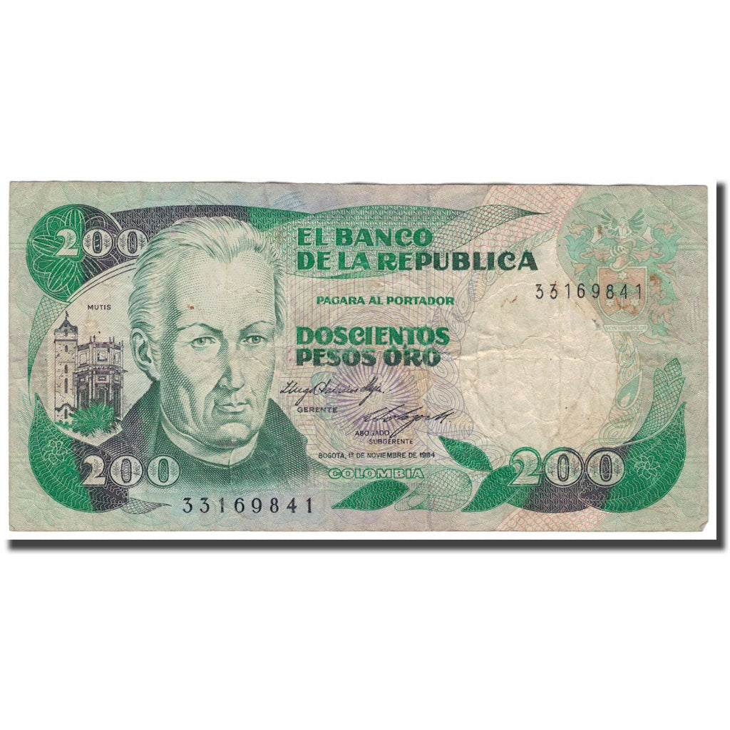 Geldschein, Kolumbien, 200 Pesos Oro, 1984, 1984-11-01, KM:429b, S