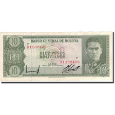 Billete, 10 Pesos Bolivianos, 1962, Bolivia, 1962-07-13, KM:154a, MBC+
