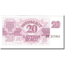 Nota, Letónia, 20 Rublu, 1992, KM:39, UNC(65-70)