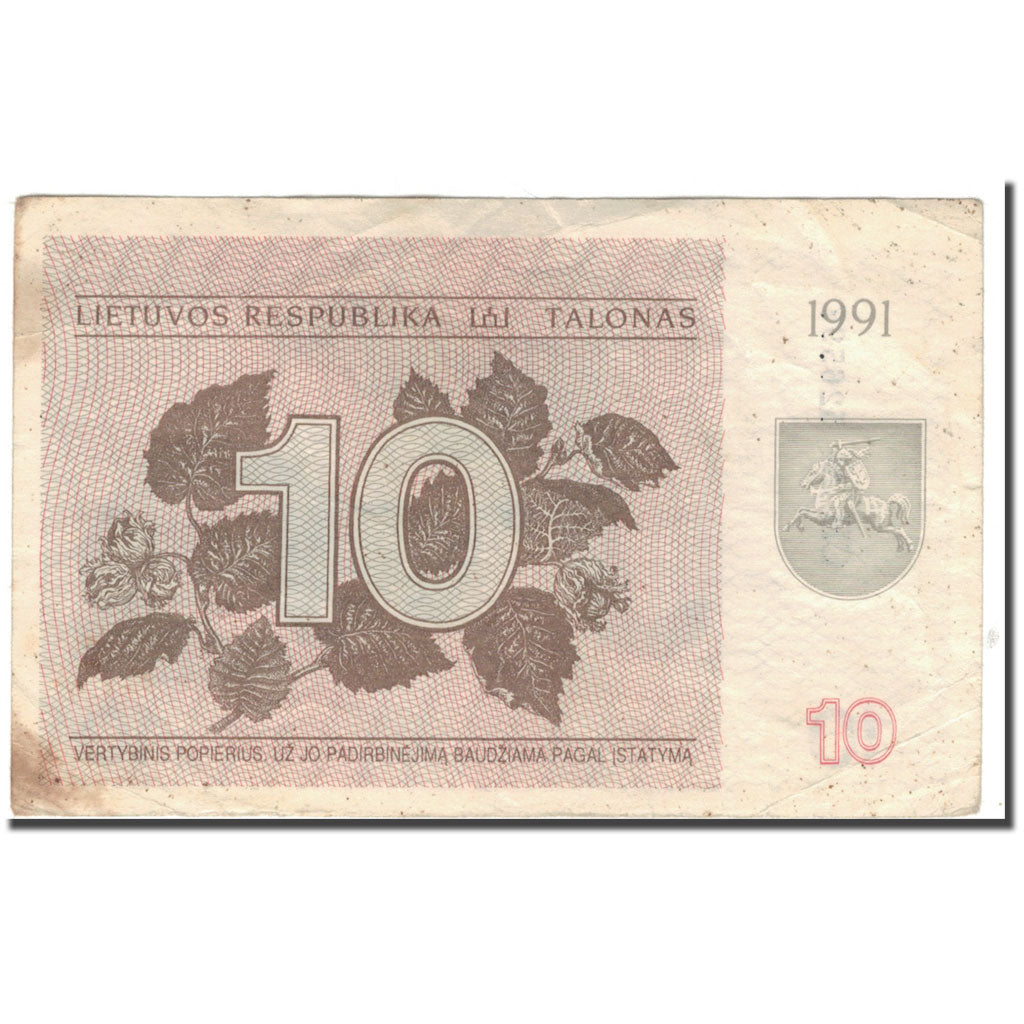 Banknote, Lithuania, 10 (Talonas), 1991, KM:35b, VF(20-25)